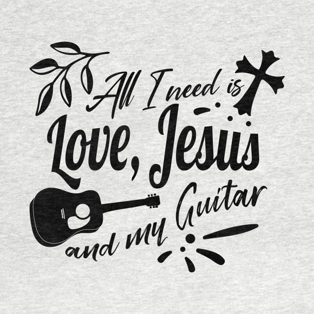 Jesus and Guitar by Foxxy Merch